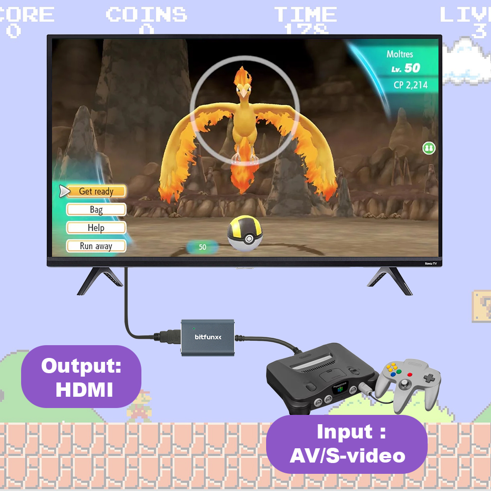محول فيديو Bitfunx 720P Svideo - مراجعة Gaming Console Tv وسعره