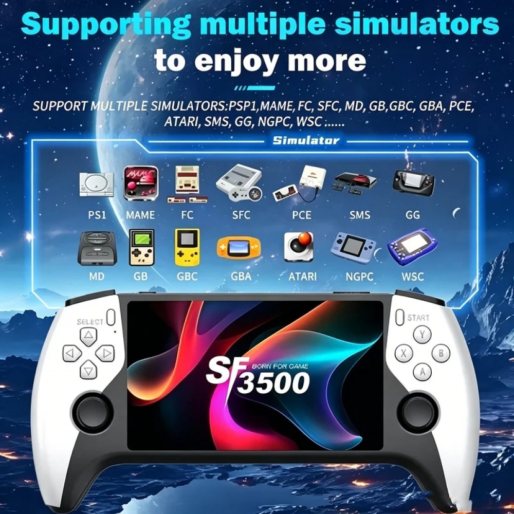 جهاز ألعاب محمول SF3500 بشاشة  - مراجعة Gaming Console Latest وسعره